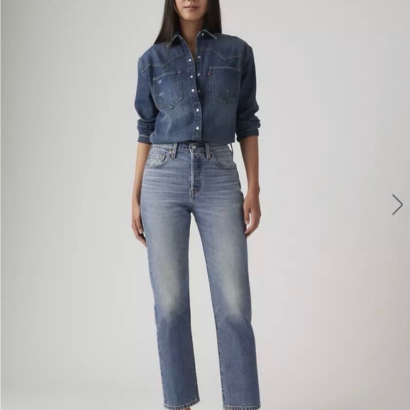 Levi's Denim - Women's Levi’s 501 Crop High-Rise Straight Jeans - Size 29 - Medium Blue
